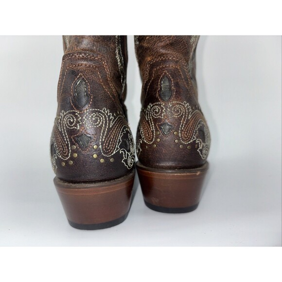 Shyanne Isabelle Inlay Stud Western Boot Brown Womens Size 8.5 - Picture 9 of 16